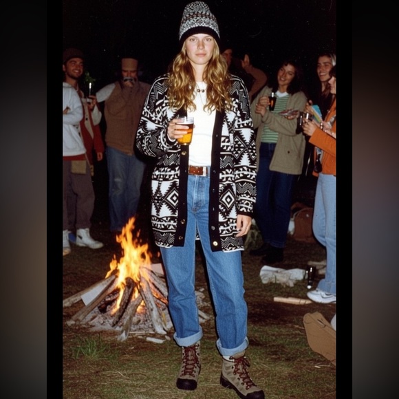 Chaps X Ralph Lauren cardigan sweater Yellowstone southwestern tribal pendleton - Picture 11 of 13